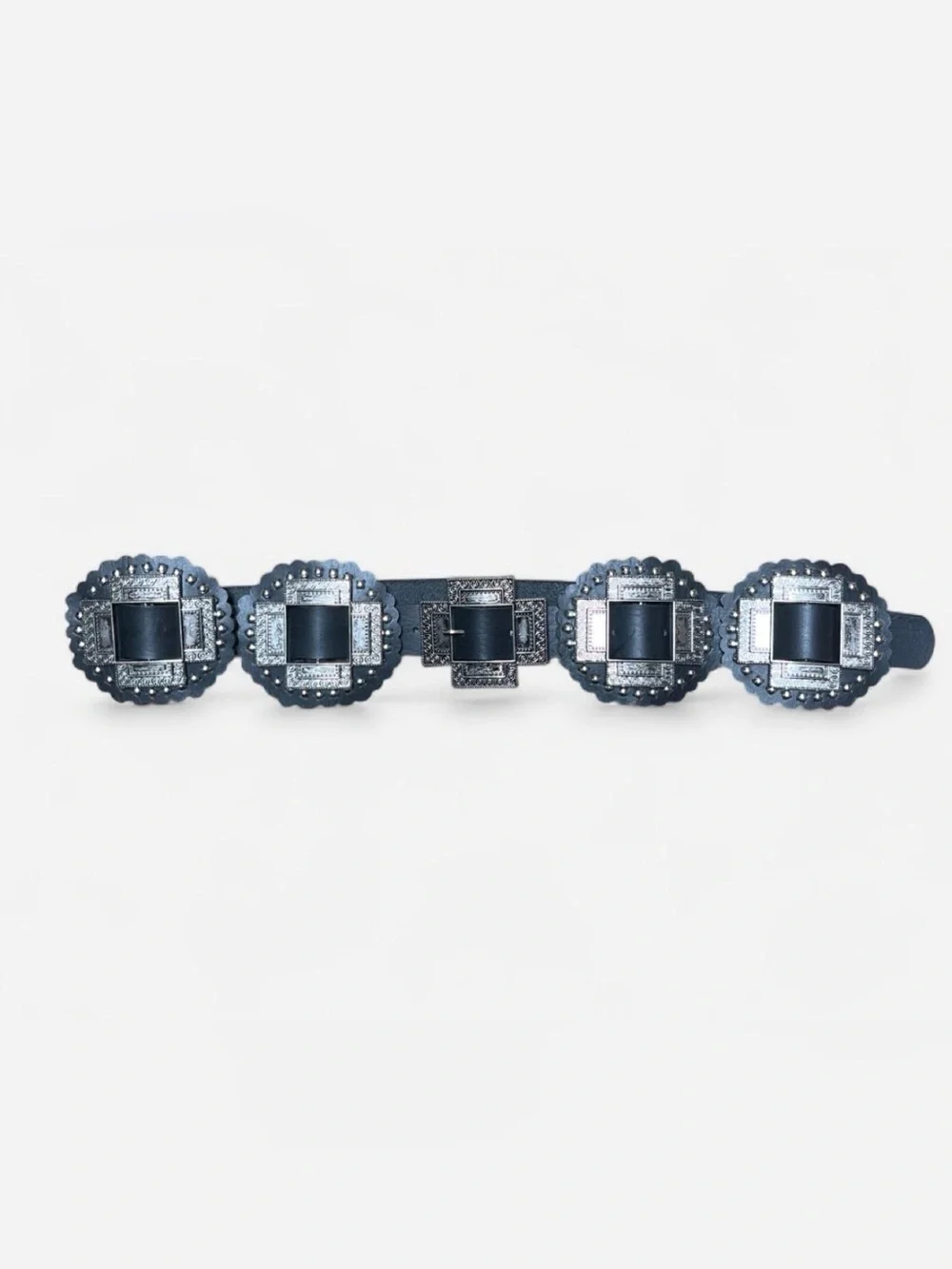 Women's Black and Silver Belt